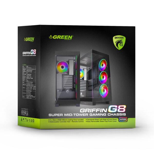 کیس کامپیوتر گرین مدل GRIFFIN G8 - Image 9